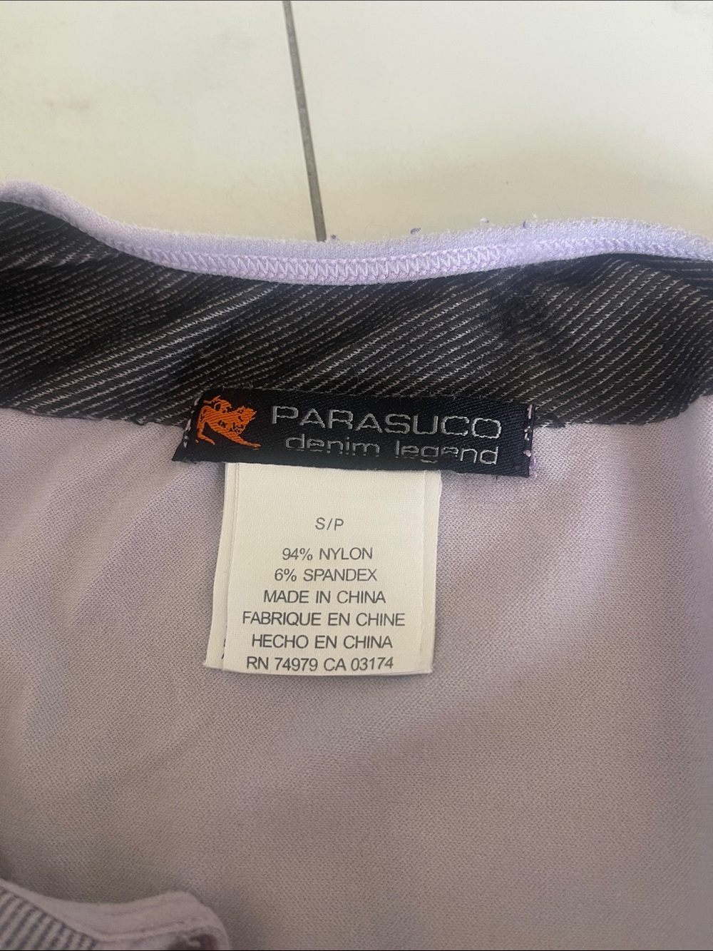 Y2K Lavender Stretch tank with Black Ornate Print - Picture 4 of 4